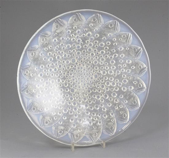 A Rene Lalique Roscoff pattern opalescent glass bowl, designed 1932, Marcilhac 10-383, diameter 35cm